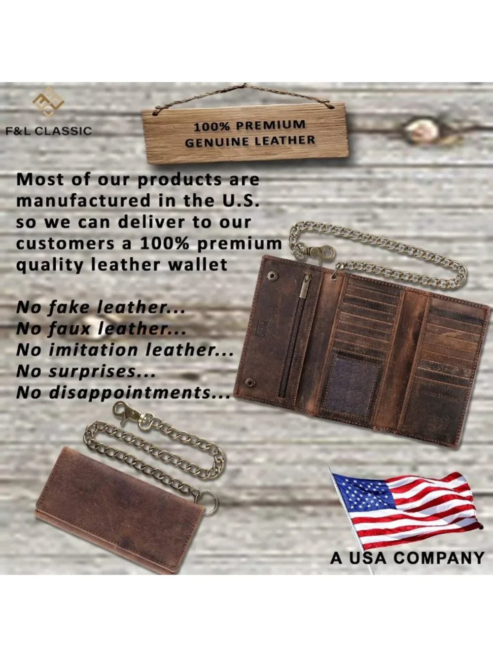 Classic RFID Blocking Men's Tri-Fold Wallet - Vintage Cowhide Leather, Steel